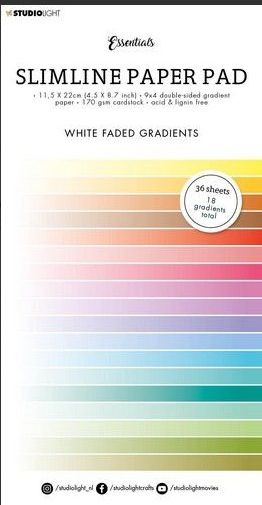 Studio Light Paper pad Essentials Slimline White fade SL-ES-PP31 115x220mm