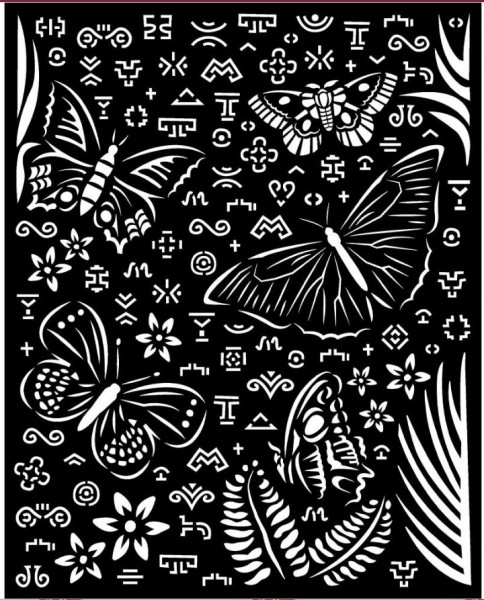 Stamperia Thick Stencil 20x25 cm - Amazonia butterflies