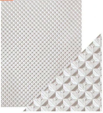 Craft Perfect - Speciality Paper - Hand Crafted Cotton - Silver Chequer - A4(5/PK) - 150gsm - 9814e