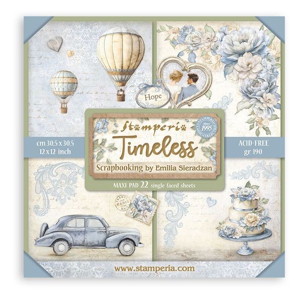 Stamperia Timeless 12x12 Inch Paper Pack Maxi (Single Face) (SBBXLB25)