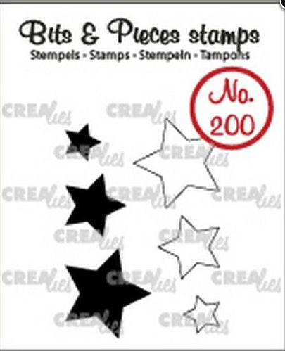 Crealies Clearstamp Bits&Pieces Sterne (solid and outline) CLBP200 max. 16x17mm