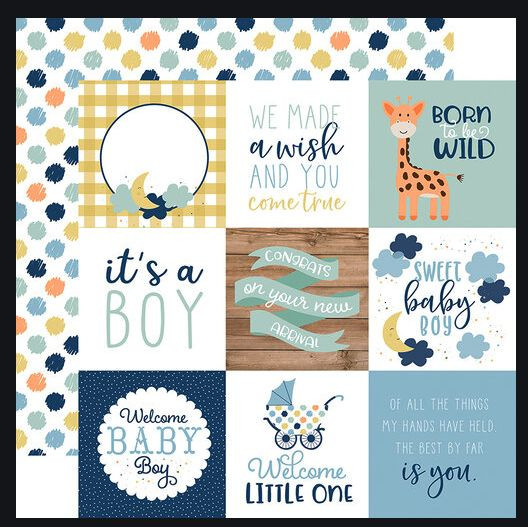 Echo Park Baby Boy 4x4 Journaling Cards