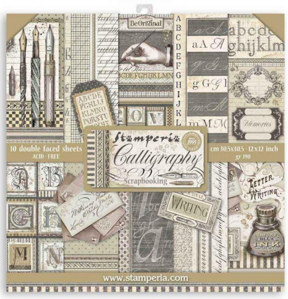 Stamperia Paper Pack 12x12 Calligraphy