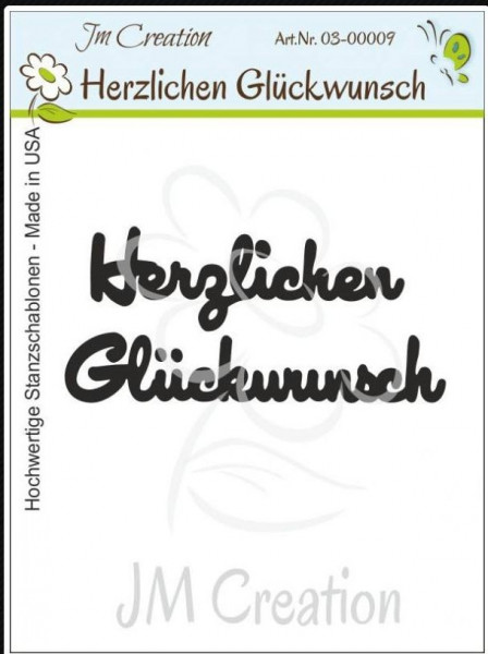 JM Creation Stanzschablone Herzlichen Glückwunsch 03-00009