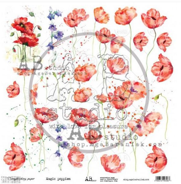 A.B. Studio Scrapbookpapier Magic poppies