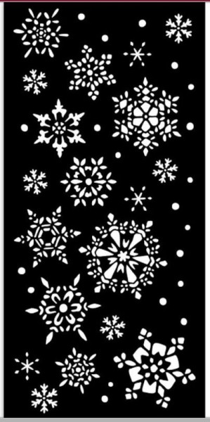 Stamperia Thick stencil cm 12X25 - Christmas snowflakes