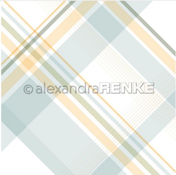 AlexandraRENKE Designpapier Karo Streifen diagonal Pastellgrün-Gelb