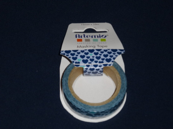 Artemio Masking Tape blau mit Herzen