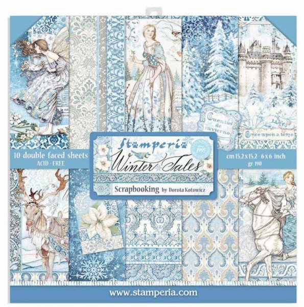 Stamperia Scrapbooking Extra small Pad 10 sheets cm 15,24x15,24 (6"x6") - Winter Tales