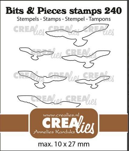 Crealies Clearstamp Bits & Pieces Fliegende Vögel Umrisse