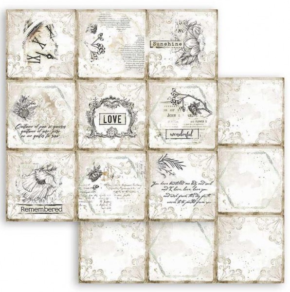 Stamperia Scrapbooking paper double face - Romantic Journal cards 12x12