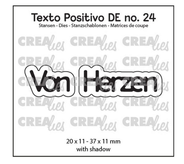 CREALies Stanzschablone Schriftzug von Herzen