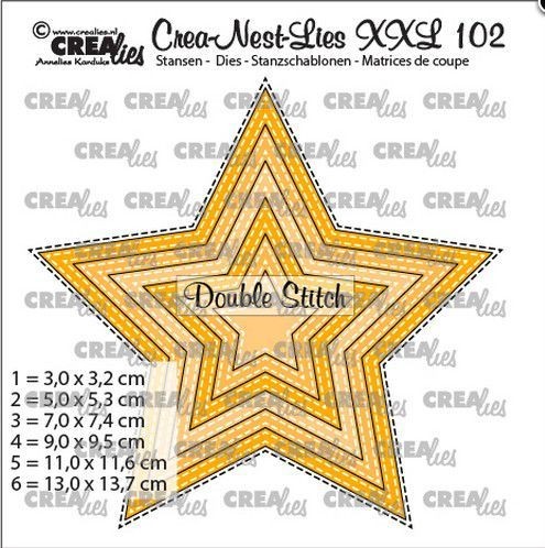 Crealies Crea-nest-dies XXL Stern mit doppelter Stichlinie (6x) CLNestXXL102 max 13x13,7cm