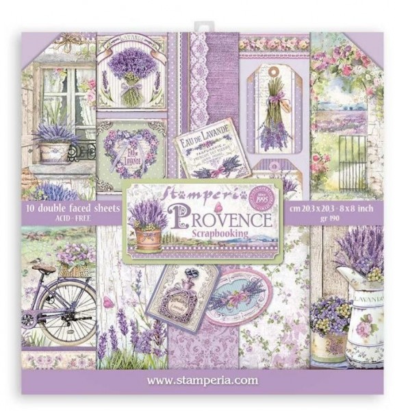 Stamperia Scrapbooking Small Pad 10 Blatt 20,3X20,3 cm (8"X8") - Provence