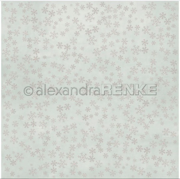 alexandraRENKE Designpapier 'Schneeflockenzauber Jaspisgrün hell' 200g/m²