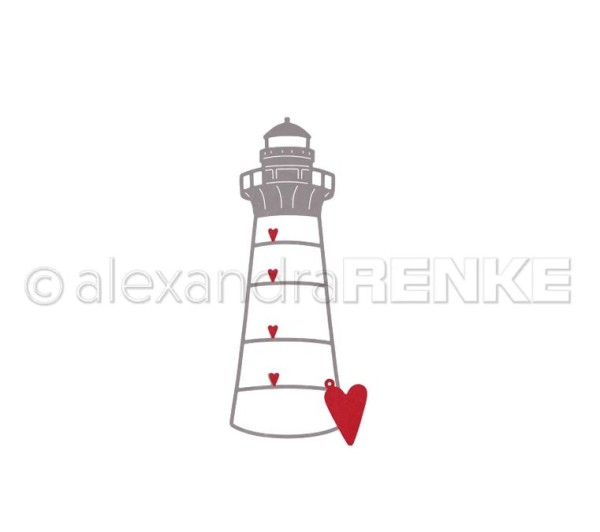 AlexandraRENKE Stanschablone 'Herzlicher Leuchtturm Outline'