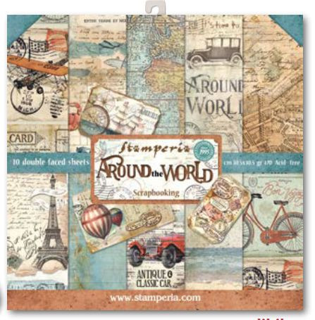 Stamperia Scrapbookpaper Pack Around the world (9,66€/m²)