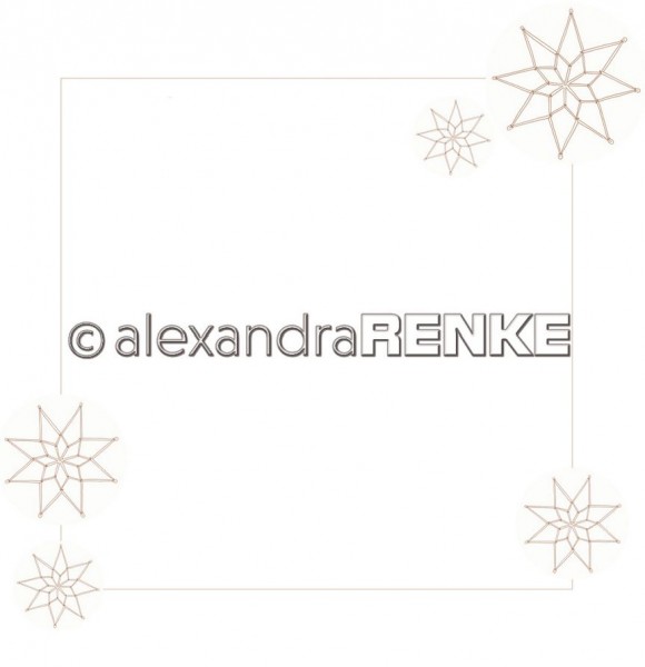 alexandraRENKE Designpapier 'Goldrahmen mit Strohsternen´