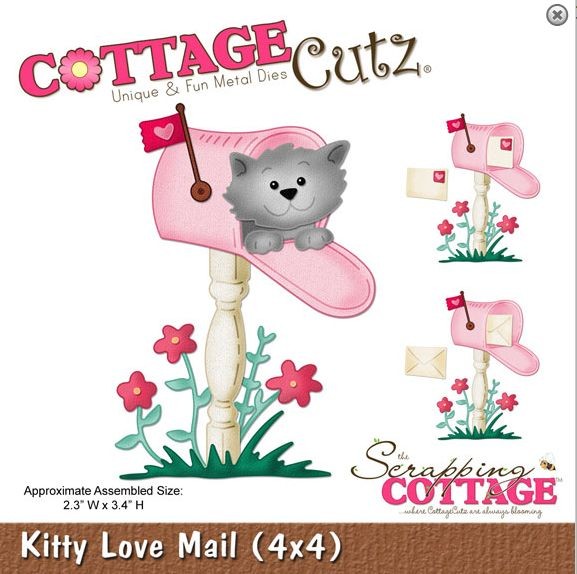 Cottage Cutz Stanzschablone Kitty Love Mail 4x4