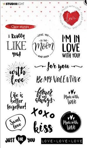 Studio Light Clear Stamp Love texts Filled With love nr.509 A6