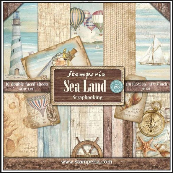 Stamperia Sea Land 12x12 inch Paper Pack