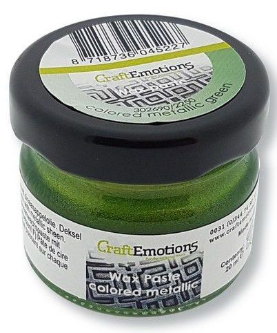 CraftEmotions Wax Paste farbig metallic - grün 20 ml
