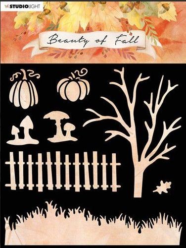 Studio Light Mask Stencil Beauty of Fall nr.34 SL-BF-MASK34 150x150mm