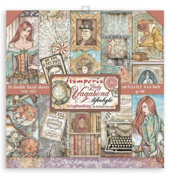 Stamperia 6x6 Paper Pad Lady Vagabond Lifestyle