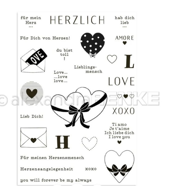 AlexandraRENKE Clear Stamp 'Komposition Herzlich'