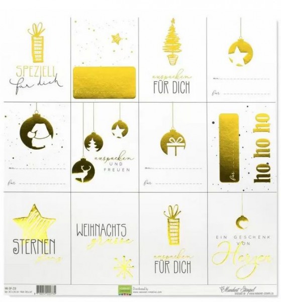 Vaessen Creative Mundart Stempel Designpapier Paper Tags Weihnachtsgeschenk
