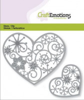 CraftEmotions Stanzschablonen Herzen mit Schneekristallen 115633/0351 CraftEmotions Stanzschablonen Herzen mit Schneekristallen 115633/0351
