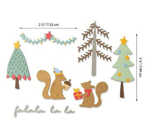 Sizzix Thinlits Die Set - Festive Tails 10PK 664451 Lisa Jones