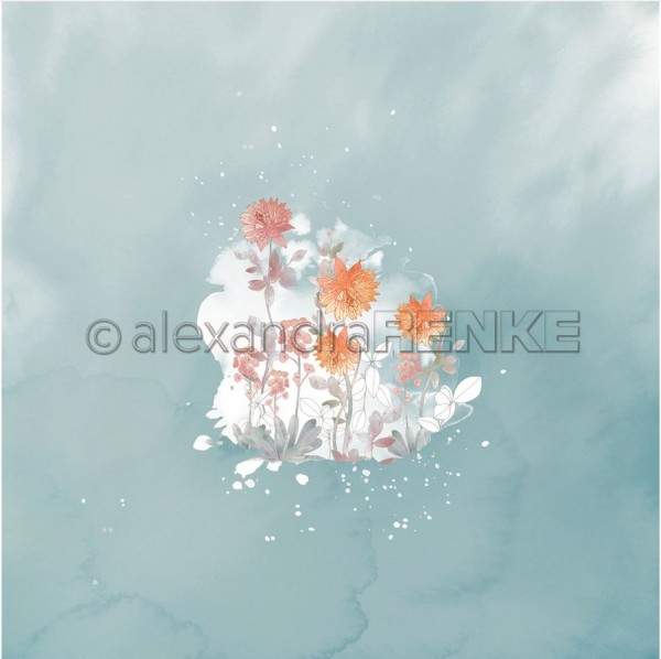 alexandraRENKE Designpapier 'Memories Chrysanthemenklecks auf Ambrosia'