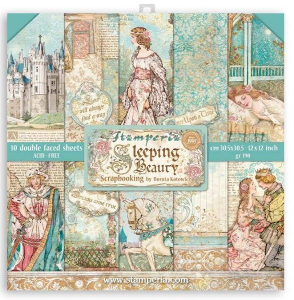 Scrapbooking Pad 10 sheets 30.5x30.5 (12"x12") Double Face Sleeping Beauty