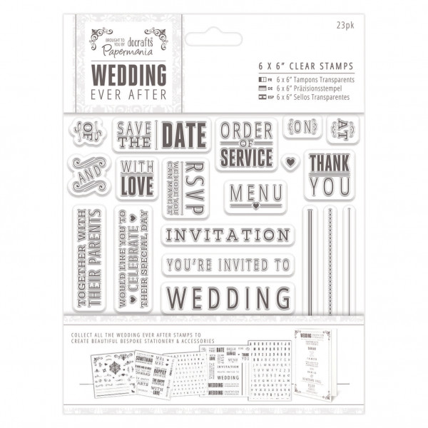 docrafts Papermania Wedding ever after clear stamps