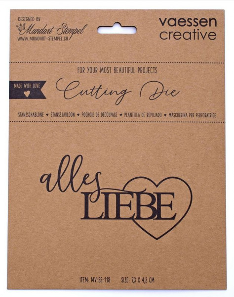 Vaessen Creative Mundart Stempel Stanzschablone alles Liebe