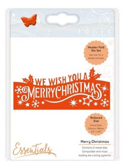 Tonic Studios Christmas Header Fold Merry Christmas Stanzschablone