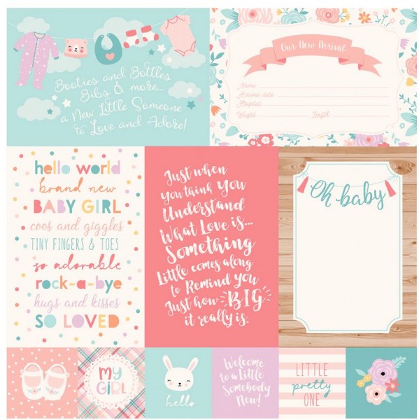 Echo Park Hello Baby 4x6 Journaling Cards 12x12