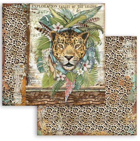 Stamperia Scrapbooking paper double face - Amazonia jaguar 12x12