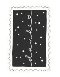 May & Berry Gummistempel auf Holz Briefmarke danke 35 x 55 mm