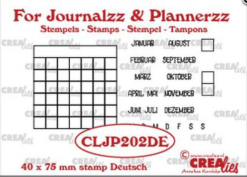 CREALies Mini Clear Stamps für Planer Monate Deutsch