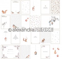 AlexandraRENKE Designpapier 'Florale Weihnachten Kärtchenbogen orange' AlexandraRENKE Designpapier 'Florale Weihnachten Kärtchenbogen orange'