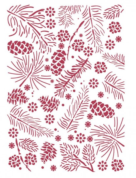 Stamperia Stencil G cm 21x29,7 - Christmas pinecones