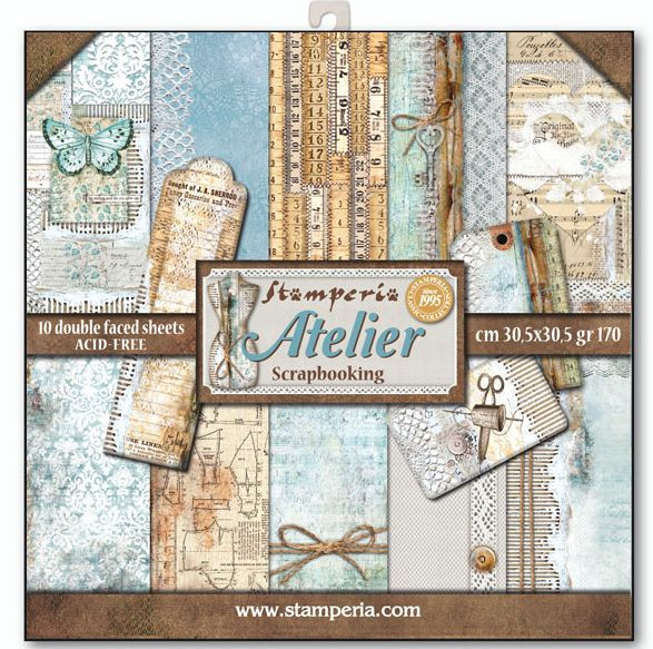 Stamperia Scrapbookpapier 12x12 inch "Atelier"