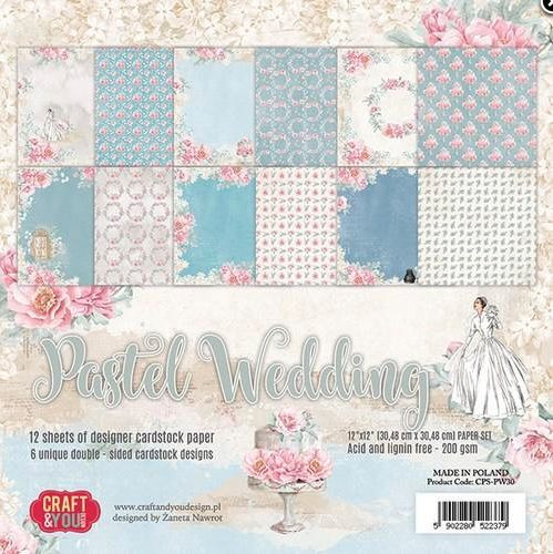 Craftandyou Design Pastel Wedding 12x12 Papier Set Pastel wedding