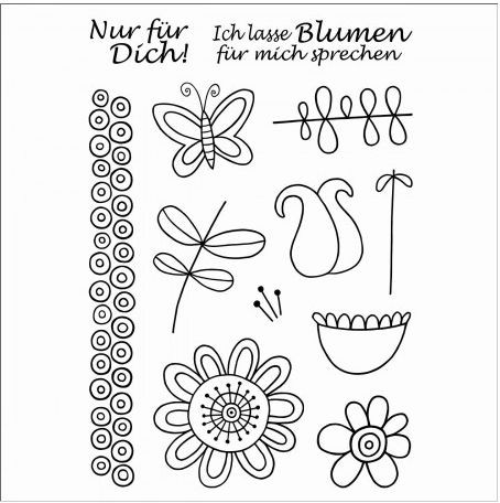 efco clear stamps Stempelset Blumen 4511225