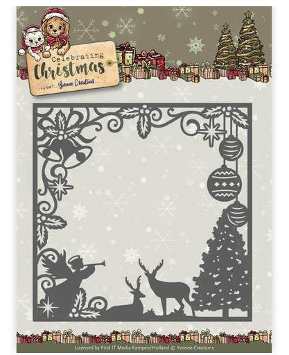 Yvonne Creations Celebrating Christmas Scene Square Frame Stanzschablone YCD10115