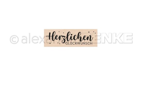 alexandraRENKE Holzstempel 'Herzlichen Glückwunsch'