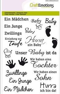 CraftEmotions Clear Stamps Textstempel Baby 13051/1156