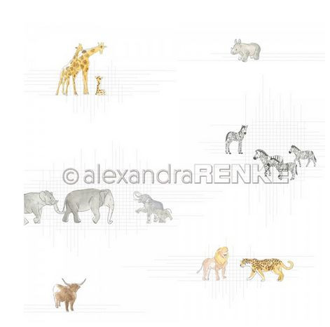 alexandraRENKE Designpapier afrikanische Tierwelt